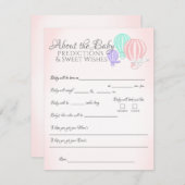 Über Babyprognosen Baby Shower Game Enclosure Begleitkarte (Vorne/Hinten)