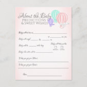 Über Babyprognosen Baby Shower Game Enclosure Begleitkarte (Vorderseite)