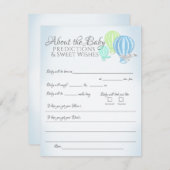 Über Babyprognosen Baby Shower Game Enclosure Begleitkarte (Vorne/Hinten)