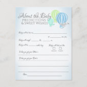 Über Babyprognosen Baby Shower Game Enclosure Begleitkarte (Vorderseite)