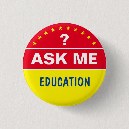 Über BILDUNG gefragt - personalisierter Text Button (Vorderseite)