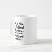 Über Bord mit Freude Kaffeetasse (Vorderseite Links)