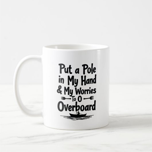 Über Bord mit Freude Kaffeetasse (Links)