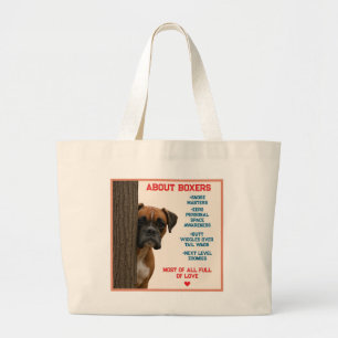 Über Boxer Lustige & Liebevolle Boxer-Hund-Zitat-D Jumbo Stoffbeutel