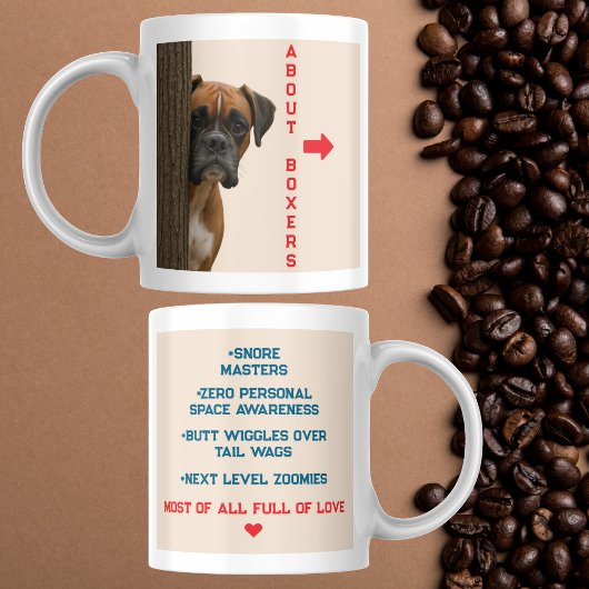 Über Boxers Funny & Love Boxer-Dog-Design Kaffeetasse