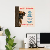 Über Boxers Funny & Love Boxer-Dog-Design Poster (Heimbüro)