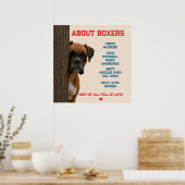Über Boxers Funny & Love Boxer-Dog-Design Poster (Küche)