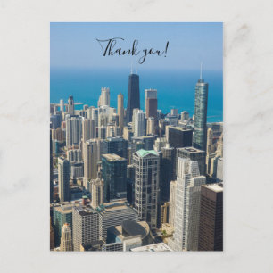 Über Chicago Danke Postkarte