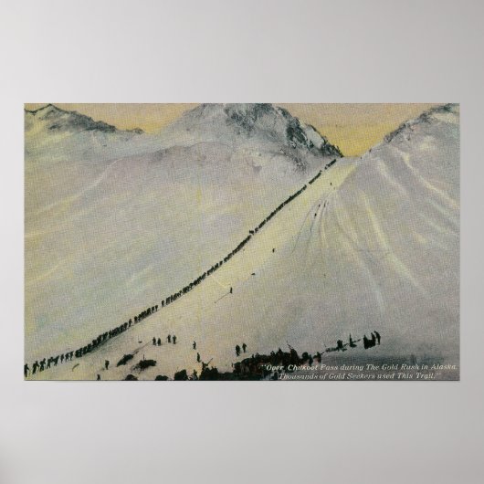 Über Chilkoot Pass bei Goldrausch, Alaska Poster (Vorne)