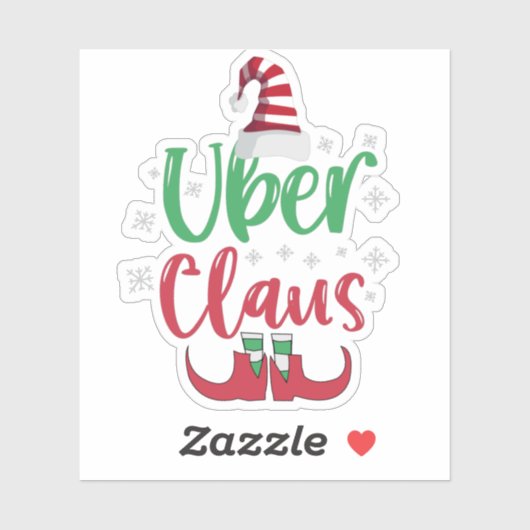Uber Claus Funny Santa Family - passendes Geschenk Aufkleber (Blatt)