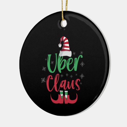 Uber Claus Funny Santa Family - passendes Geschenk Keramik Ornament (Links)