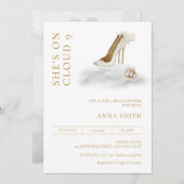 Über Cloud 9 Brautparty Modernes Minimalistisch Einladung (Vorne/Hinten)
