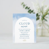 Über Cloud 9 Budget Bridal Dusche Einladung (Stehend Vorderseite)