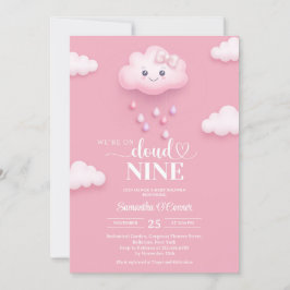 Über Cloud Nine Modern Pink Baby Shower Einladung