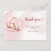 Über Cloud Nine Modern Pink Girl Bär Vielen Dank Begleitkarte (Vorderseite)