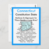 Über Connecticut Postkarte (Vorne/Hinten)
