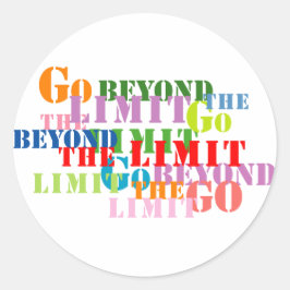 Über das Limit hinaus Runder Aufkleber