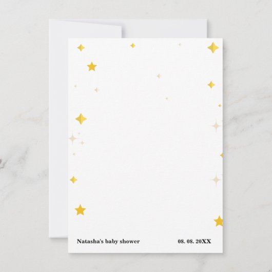 Über das Moon Thema|Über oder unter Babydusche Einladung (Rückseite)