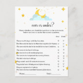 Über das Moon Thema|Über oder unter Babydusche Postkarte (Vorderseite)