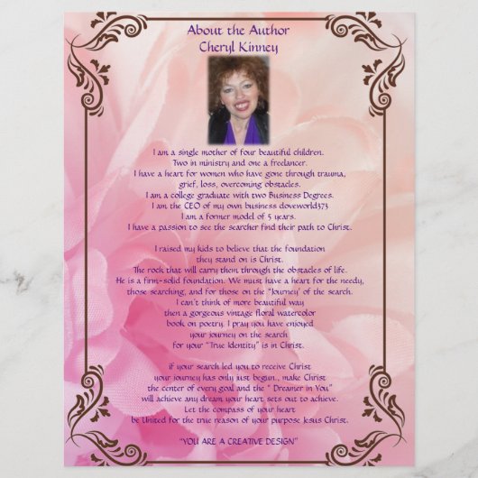 Über das Personalisierte Papier des Autors Cheryl (Vorderseite)