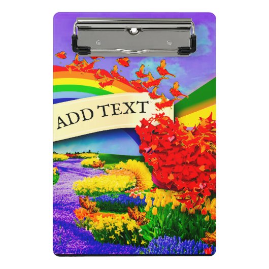 ÜBER DAS RAINBOW Spiral Foto Notebook Mini Klemmbrett (Vorderseite)