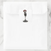 ÜBER DAS Vintage Mikrofon DER LUFT Quadratischer Aufkleber (Tasche)