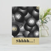 Über dem Berg Schwarzer Ballon Einladung (Stehend Vorderseite)