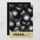 Über dem Berg Schwarzer Ballon Einladung (Vorne/Hinten)