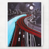 Über dem blauen Gemälde von Alfred Fox schwebend Mousepad (Vorne)