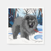 ÜBER DEM FLUSS Black Chow Napkins Serviette (Vorderseite)