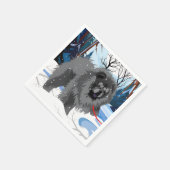 ÜBER DEM FLUSS Black Chow Napkins Serviette (Ecke)