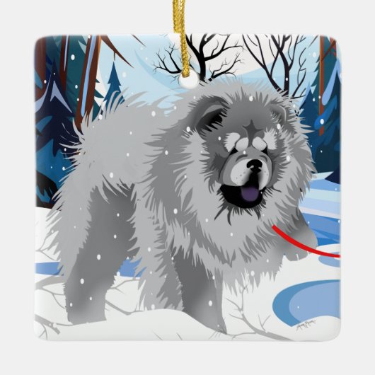 ÜBER DEM FLUSS Blue Chow 2023 Ornament (Vorderseite)