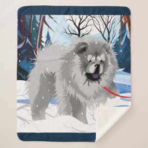 ÜBER DEM FLUSS Blue Chow Sherpa Decke Sherpadecke