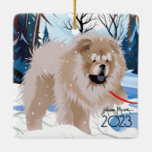 ÜBER DEM FLUSS Cinnamon Fawn Chow 2023 Ornament (Rückseite)