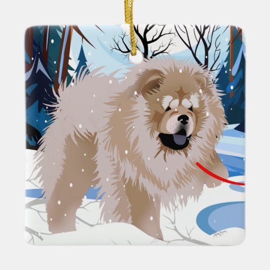 ÜBER DEM FLUSS Cinnamon Fawn Chow 2023 Ornament (Vorderseite)