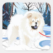 Über dem Fluss Cream Chow Aufkleber 2 Größen (Vorderseite)