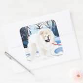 Über dem Fluss Cream Chow Aufkleber 2 Größen (Umschlag)