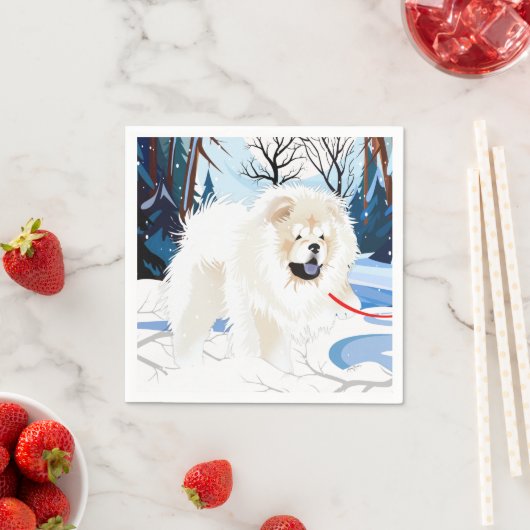 ÜBER DEM FLUSS Cream Chow Napkins Serviette (Beispiel)