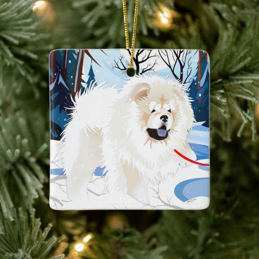 ÜBER DEM FLUSS Creme Chow 2023 Ornament (Baum)