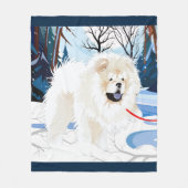 ÜBER DEM FLUSS Creme Chow Fleece Decke (Vorderseite)