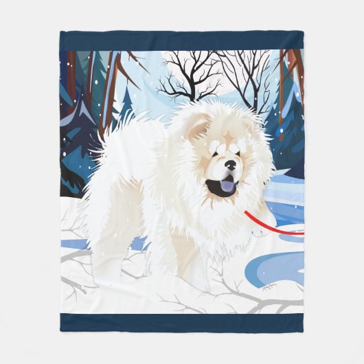 ÜBER DEM FLUSS Creme Chow Fleece Decke (Vorderseite)