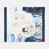 ÜBER DEM FLUSS Creme Chow Fleece Decke (Vorderseite (Horizontal))