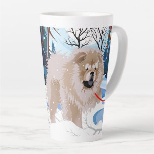 ÜBER DEM FLUSS Fawn Chow Latte-Tasse mit Text Milchtasse
