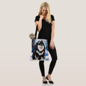 ÜBER DEM FLUSS Finnischer Lapphund Tote Tag Tasche (Am Model)