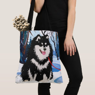 ÜBER DEM FLUSS Finnischer Lapphund Tote Tag Tasche