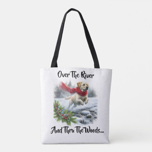 Über dem Fluss Labrador Retriever Weihnachtsfeierl Tasche (Rückseite)