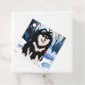 ÜBER DEM FLUSS Lapphund Geschenketiketten vorne un Geschenkanhänger (Beispiel)