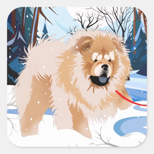 Über dem Fluss Rote Chow Aufkleber 2 Größen (Vorderseite)