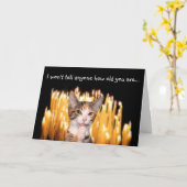 Über dem Geburtstag der Hügelkatze Karte (Gelbe Blume)