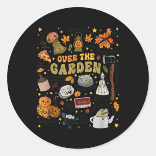 Über dem Halloween Garden Wall Pumpkin Fall Danke Runder Aufkleber